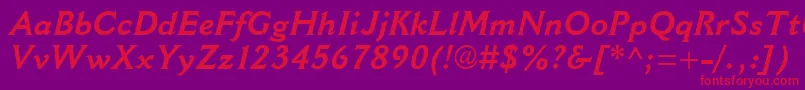 CantoriaMtBoldItalic Font – Red Fonts on Purple Background