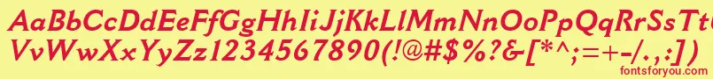CantoriaMtBoldItalic Font – Red Fonts on Yellow Background