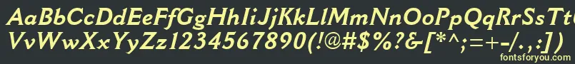 CantoriaMtBoldItalic Font – Yellow Fonts on Black Background