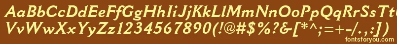 CantoriaMtBoldItalic Font – Yellow Fonts on Brown Background