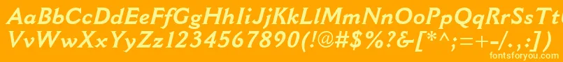 CantoriaMtBoldItalic Font – Yellow Fonts on Orange Background