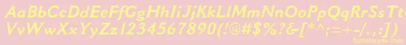 CantoriaMtBoldItalic Font – Yellow Fonts on Pink Background