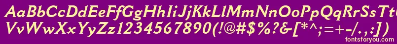 CantoriaMtBoldItalic Font – Yellow Fonts on Purple Background
