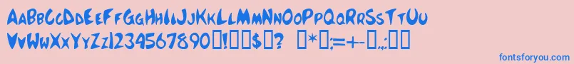 フォントMcboingBoing – ピンクの背景に青い文字