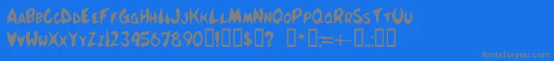 McboingBoing-Schriftart – Graue Schriften auf blauem Hintergrund
