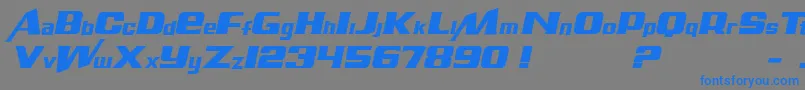 フォントAirMitalic – 灰色の背景に青い文字