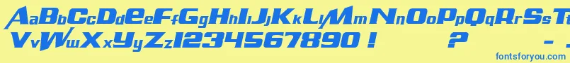 AirMitalic Font – Blue Fonts on Yellow Background