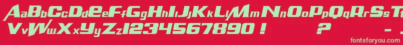 フォントAirMitalic – 赤い背景に緑の文字