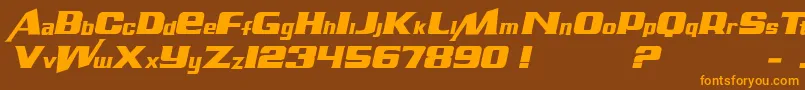 Czcionka AirMitalic – pomarańczowe czcionki na brązowym tle