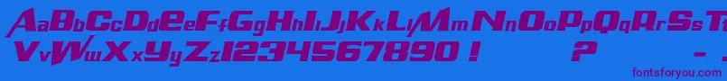 AirMitalic Font – Purple Fonts on Blue Background