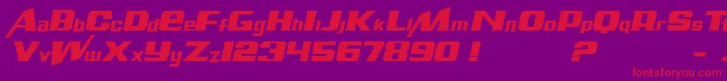 Czcionka AirMitalic – czerwone czcionki na fioletowym tle