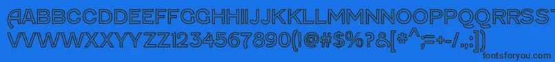 Шрифт FenwickoutlineRegular – чёрные шрифты на синем фоне