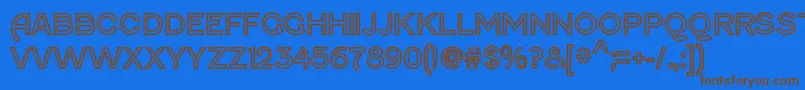 FenwickoutlineRegular-Schriftart – Braune Schriften auf blauem Hintergrund