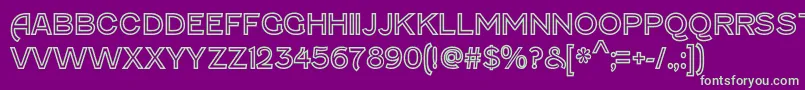 FenwickoutlineRegular Font – Green Fonts on Purple Background