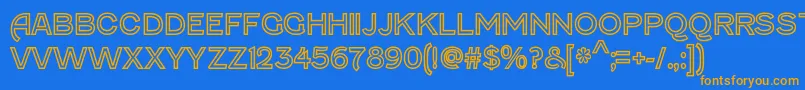 Шрифт FenwickoutlineRegular – оранжевые шрифты на синем фоне