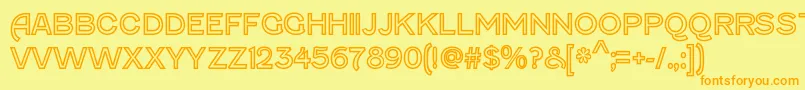 Police FenwickoutlineRegular – polices orange sur fond jaune