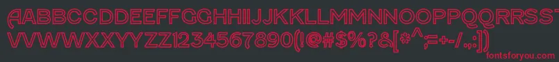Police FenwickoutlineRegular – polices rouges sur fond noir
