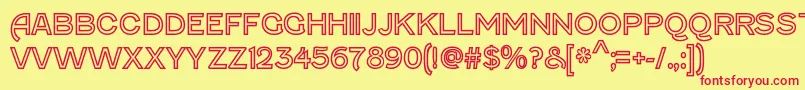 FenwickoutlineRegular Font – Red Fonts on Yellow Background