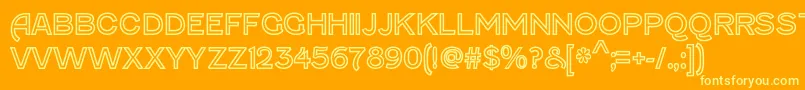 フォントFenwickoutlineRegular – オレンジの背景に黄色の文字