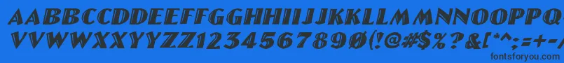 LinolettercutItalic Font – Black Fonts on Blue Background