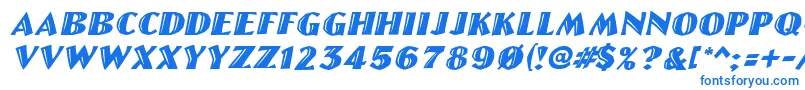 フォントLinolettercutItalic – 白い背景に青い文字