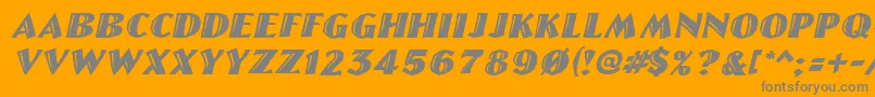 LinolettercutItalic-Schriftart – Graue Schriften auf orangefarbenem Hintergrund