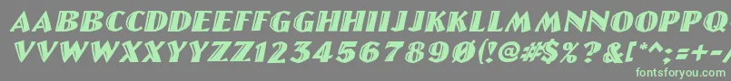 フォントLinolettercutItalic – 灰色の背景に緑のフォント