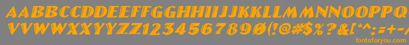 LinolettercutItalic Font – Orange Fonts on Gray Background