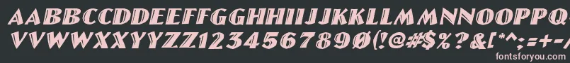 LinolettercutItalic Font – Pink Fonts on Black Background