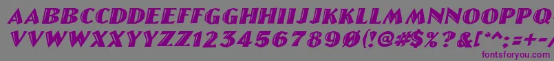 LinolettercutItalic Font – Purple Fonts on Gray Background