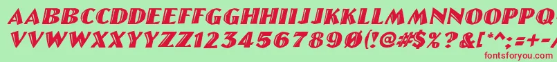 LinolettercutItalic Font – Red Fonts on Green Background