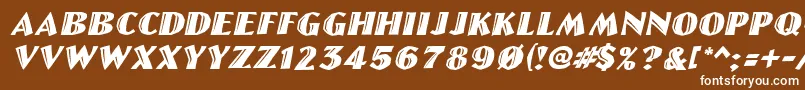 LinolettercutItalic Font – White Fonts on Brown Background