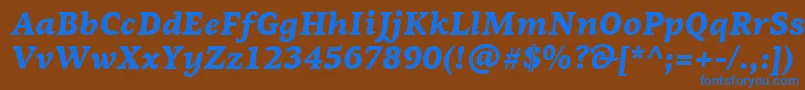 PfagoraserifproBlackitalic Font – Blue Fonts on Brown Background