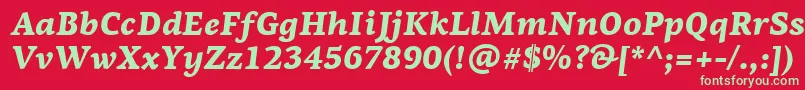 PfagoraserifproBlackitalic Font – Green Fonts on Red Background