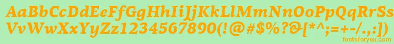 PfagoraserifproBlackitalic Font – Orange Fonts on Green Background