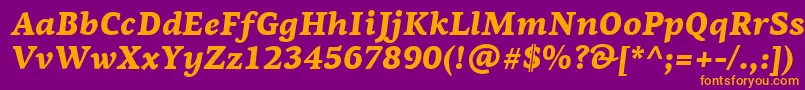 PfagoraserifproBlackitalic Font – Orange Fonts on Purple Background