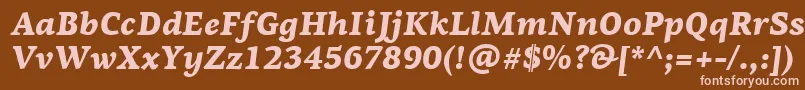 PfagoraserifproBlackitalic Font – Pink Fonts on Brown Background