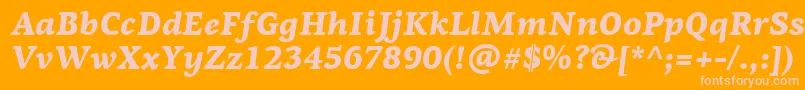 PfagoraserifproBlackitalic Font – Pink Fonts on Orange Background