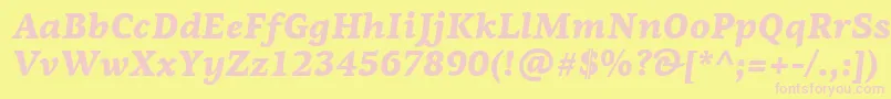 PfagoraserifproBlackitalic Font – Pink Fonts on Yellow Background