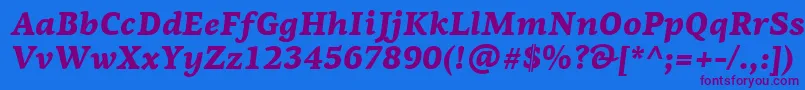 PfagoraserifproBlackitalic Font – Purple Fonts on Blue Background