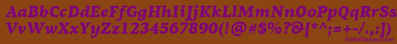 PfagoraserifproBlackitalic Font – Purple Fonts on Brown Background