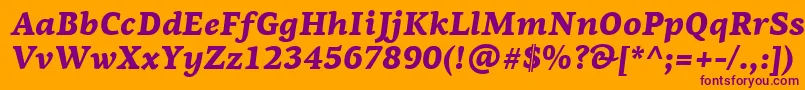 PfagoraserifproBlackitalic Font – Purple Fonts on Orange Background