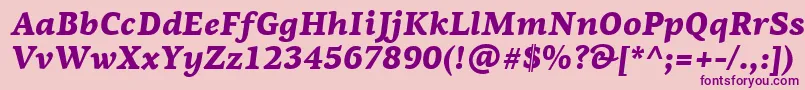 PfagoraserifproBlackitalic Font – Purple Fonts on Pink Background