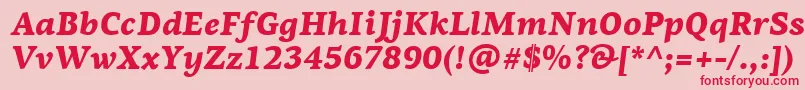 PfagoraserifproBlackitalic Font – Red Fonts on Pink Background