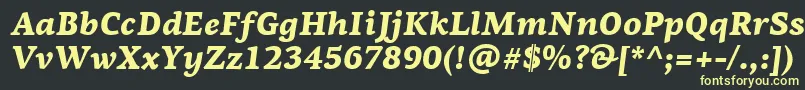 PfagoraserifproBlackitalic Font – Yellow Fonts on Black Background