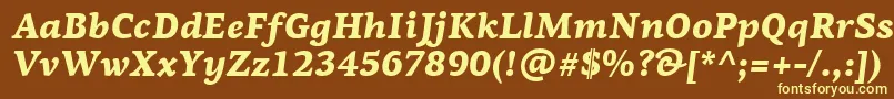 PfagoraserifproBlackitalic Font – Yellow Fonts on Brown Background