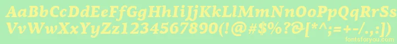 PfagoraserifproBlackitalic Font – Yellow Fonts on Green Background