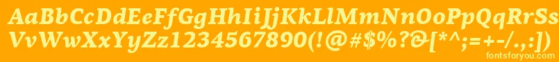 PfagoraserifproBlackitalic Font – Yellow Fonts on Orange Background