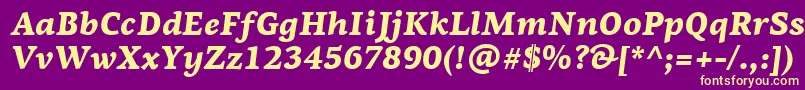 PfagoraserifproBlackitalic Font – Yellow Fonts on Purple Background