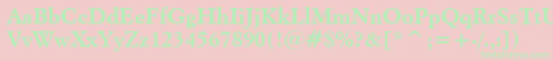 ItalianGaramondBoldBt Font – Green Fonts on Pink Background